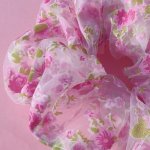 Rose Pattern Organza Scrunchie by Speckled Egg (Slow Fashion Maker)